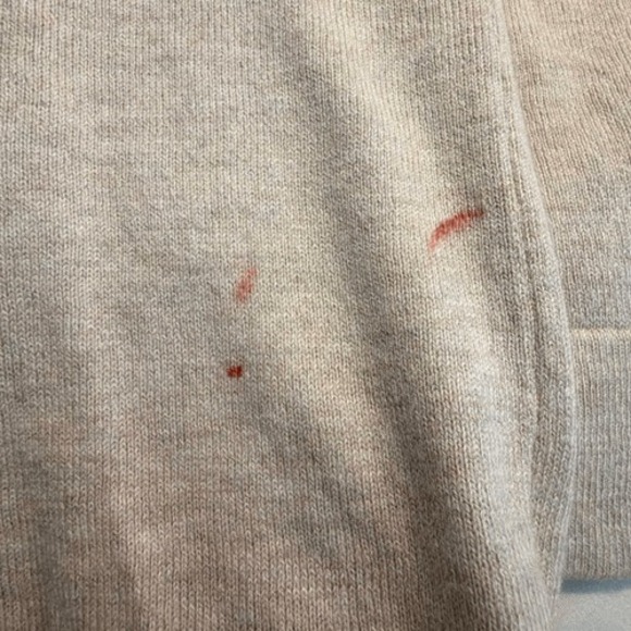 J. Crew Factory Sequin Lobster Teddie Sweater Cream Red Knit S - Picture 7 of 12